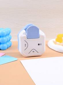 1入藍白色圓角打孔機,3合1多功能打孔機,適用於辦公文具、名片和紙藝 - 藍白色 - 查看 5