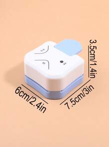 1入藍白色圓角打孔機,3合1多功能打孔機,適用於辦公文具、名片和紙藝 - 藍白色 - 查看 2