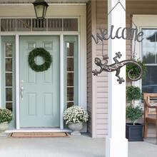 1入鄉村別墅蜥蜴歡迎標誌-前門錫金屬招牌-適用於門廊家居裝飾的完美禮物-為臥室,客廳和餐廳增添魅力 - 銅色 - 查看 4