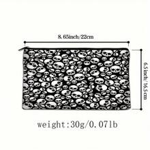 骷髏系列1 印花方形化妝包,帶拉鍊,便攜式收納袋,儲物盒,化妝品組織器 - 1 - 查看 2