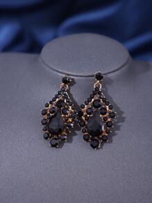 4 件套女士公主森系蝴蝶皇冠项链和耳环套装，婚纱配饰，幸运绿和鲜艳红宝石项链，精致蓝色配饰 - 黑色 - 查看 3