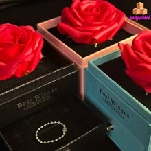 Caja De Joyería De Flor Eterna, Caja De Regalo De Acrílico Con Una Rosa Individual INCLUE BOLSA DE REGALO,UNA TARJETA COLAR ARETES Y ANILLO , Caja de regalo de flores de rosa, Caja de joyería de flores de jabón eterno,. Regalos personalizados para mujeres, organizador portátil de joyería de viaje pequeño con flor de nacimiento y nombre, regalos de dama de honor, regalos de boda, regalos para cumpleaños aniversario para mamá, esposa y niñas - Rosa - Ver 8