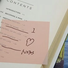 SHEIN X Jess 4 片透明便條紙彩色,7.5x7.5 公分（3x3 吋）莫蘭迪半透明便條紙,透明便條紙適用於美容學校辦公用品,每墊 50 張 - 4 Colors - 查看 8