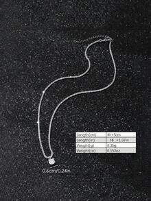 FOREVER QUEEN 925純銀簡約鎖骨鍊項鍊,低敏極簡風格珠寶禮物 - 銀色 - 查看 4