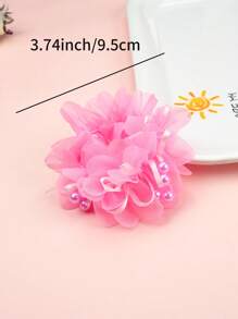 2pcs Kids' Flower Little Girls' Cute Elastic Hair Ties, Ponytail Holders For Toddler Girls, High Elasticity And Durability Hair Accessories