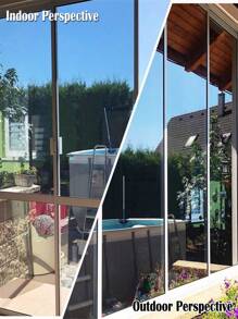 Một Cửa sổ Phim ảnh Ban ngày Sự riêng tư Hiệu ứng gương Phản chiếu Cửa sổ Màu sắc Đối với Nhà  Tự dính UV mặt trời Chặn Kiểm soát nhiệt Cửa kính Phim ảnh - Bạc - Xem 6