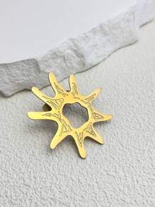 1pc Casual And Minimalist Stainless Steel Men'S Ring, Fashionable Finger Loop - Yellow Gold - View 8