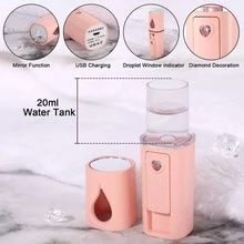 1pc Nano Moisture Spray Water Refill Device Portable USB Charging Moisturizing Water Can Be Sprayed With Alcohol Disinfection - Pink - View 4