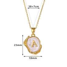 1 件时尚 Ins 风格不对称滴油 A-Z26 英文姓氏首字母吊坠不锈钢项链，节日礼物，适合女士/男士日常佩戴项链首饰 - 彩色 - 查看 3