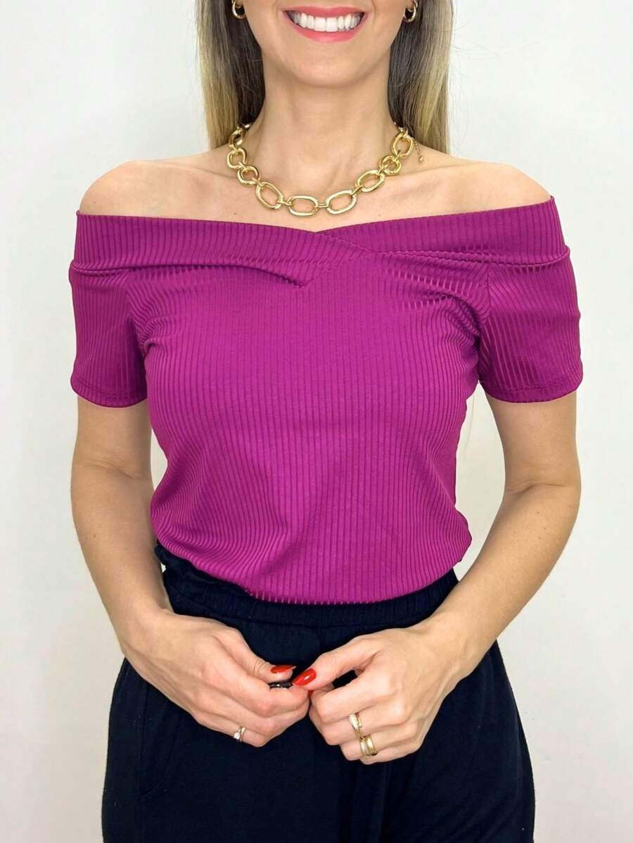 Women Tops - 中紫紅色 - 查看 1