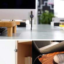 電纜整理器 磁性電纜夾 用於資料電纜繞線器 用於 Usb 電纜支架 桌面插頭 矽膠電線固定夾 - 白色 - 查看 6
