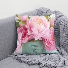 1pc Floral Pattern 17.7*17.7inch/45*45cm Polyester Digital Printed Home Decorative Pillow Cover With Hidden Zipper For Living Room And Bedroom (Pillow Core Not Included) - Multicolor - View 5