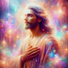 1pc Handmade Diamond Mosaic Diy Painting, Dreamy & Holy Creative Toy Decoration Wall Hanging - Multicolor - View 2