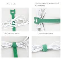 50pcs/Pack Random Color 6-Inch Multifunctional Nylon Hook And Loop Cable Strap, Cord Organizer, Self-Adhesive Straps, Etc. - Random Color - View 5