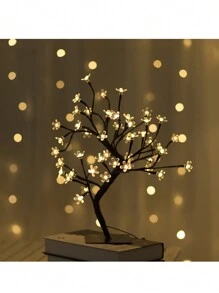 1個45cm創意模擬櫻花樹燈,usb供電,可彎曲的暖黃色氛圍燈,現代房間裝飾 - 黃色 - 查看 7