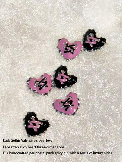 A Pack Of 10 Pieces, Approximately 42g, Dark Gothic Valentine's Day Love 3D DIY Handcrafted Peripheral Punk Hot Girl High-End Feeling Niche Can Be Made Into Earrings, Bracelets, Necklaces, And Ring Decorations And Hair Clip Decorations. Raw Materials Are Produced With Thick Coating, Smooth Surface, Flowing Natural Craftsmanship And Meticulous Craftsmanship. Paired With The Entire Jewelry, The Surface Is Elegant Yet Charming. The Design Is Simple And Clear, With Strong Three-Dimensional Sense