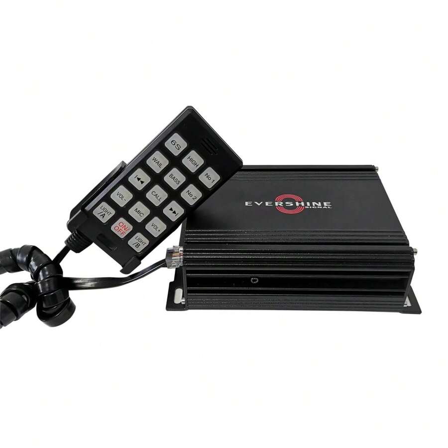 12/24V 100W Car Warning Police Siren With Volume Adjustable Wired PA System For Car Plug-To-Work Wirings 20+ Tones For Police Firefighting Engineer Vehicles