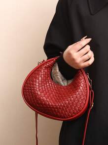 New Fashionable Women Shoulder Bag, Versatile PU Casual Handbag, Elegant Crossbody Bag With Adjustable Strap, Zipper Closure Fit For Smartphone And Cosmetics, Suitable For Ladies For Outing, Shopping, Dating And More - Burgundy - View 5