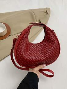 New Fashionable Women Shoulder Bag, Versatile PU Casual Handbag, Elegant Crossbody Bag With Adjustable Strap, Zipper Closure Fit For Smartphone And Cosmetics, Suitable For Ladies For Outing, Shopping, Dating And More - Burgundy - View 7