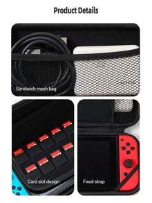 1pc Cartoon Strawberry Pattern Storage Bag And Oled Controller Protective Case Compatible With Switch Console & Lite, Pink - Pink - View 5