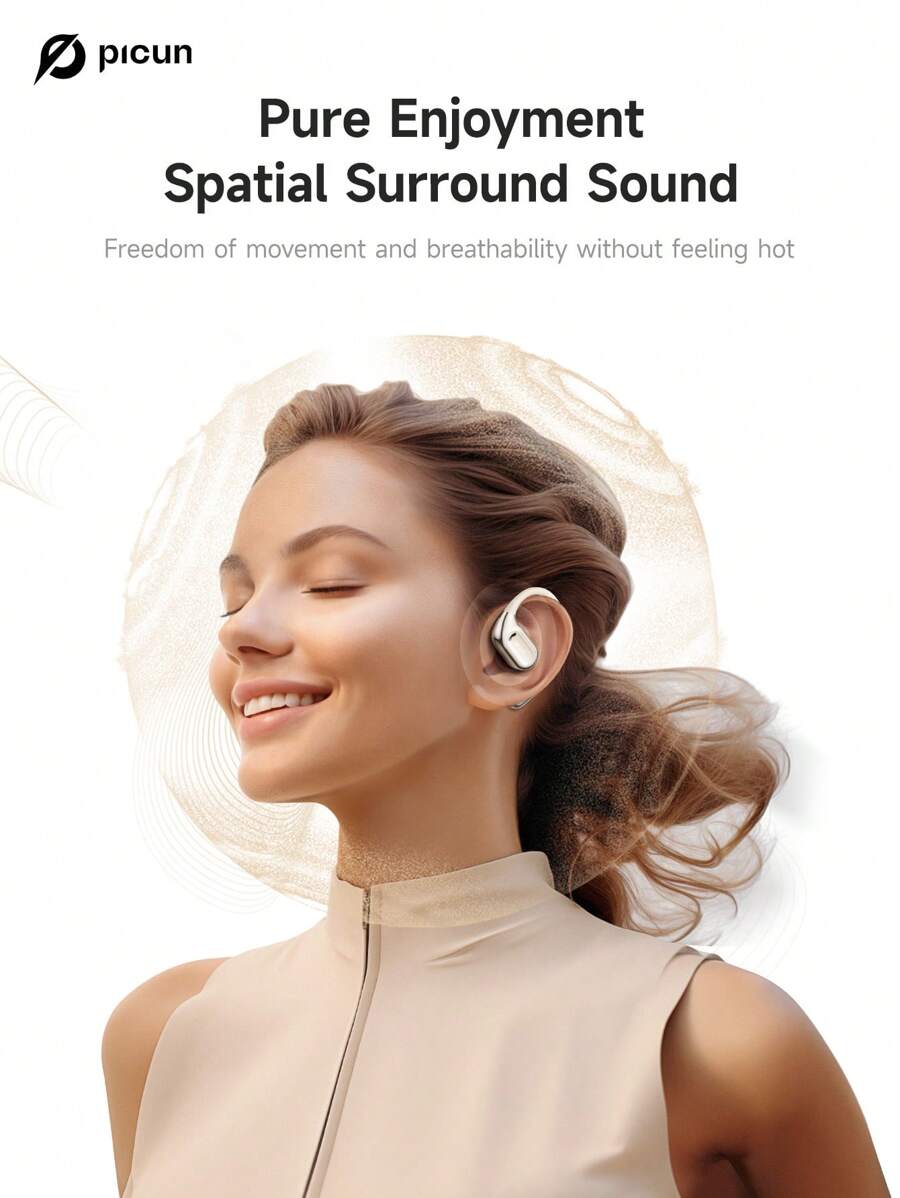 Picun Open Ear Air Conduction TWS Headphone Ear Hook Ergonomic