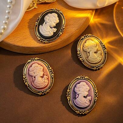 Retro  Queen Head Brooch Pins For Women Bohemia  Festival Broches Party Gifts