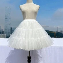 洛丽塔裙衬裙 四层40cm软网纱底裙 无骨完美贴合暴力日常生活 - 白色 - 查看 2