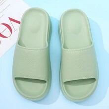 Summer New Arrival Women's Anti-Slip Wear-Resistant Thick-Soled Solid Color Indoor Home Slippers - Green - View 4