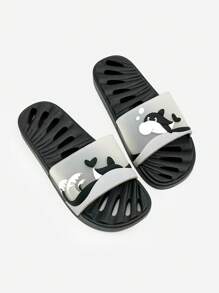 Sandalias Planas De Dibujos Animados Lindos Antideslizantes Huecas De Mujer, Zapatillas De Masaje Estilo Coreano Para Hombres Para Ducha Interior De Hogar, Secado Rápido, Prevención De Olores, Prevención De Fugas De Agua, Sandalias De Verano Para Parejas De Familias De Playa. [tamaño Pequeño, Por Favor, Pida Una Talla Más]
