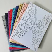 10/25 张激光切割欧式邀请卡邀请贺卡婚礼请柬适用于婚礼生日结婚洗礼派对装饰用品（无插页、无信封） - 白色 - 查看 4