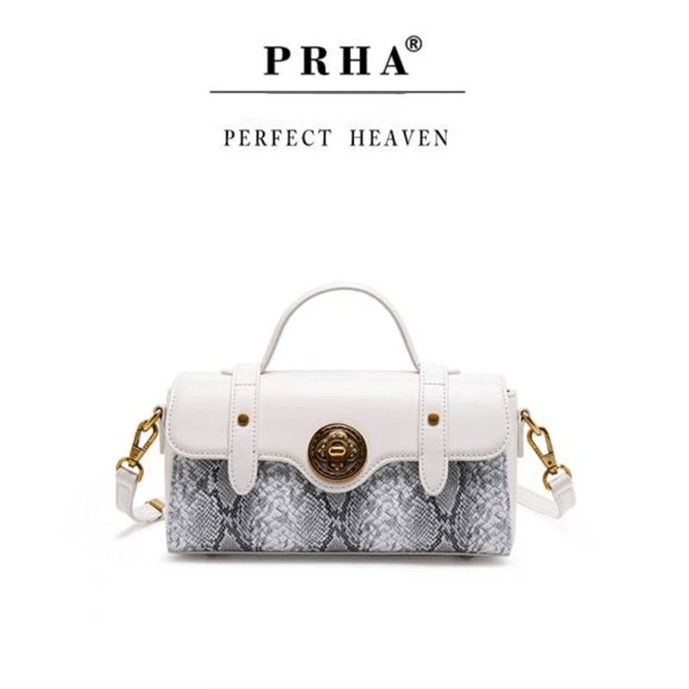 1 件 Pu Baguette 劍橋包,時尚復古蟒蛇皮經典斜挎法棍包,適合在生日假期送給媽媽、姐妹和妻子禮物 - 白色 - 查看 1