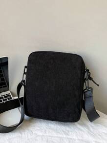 Men's Black Square Mini Crossbody Bag Crossbody Bag, Shoulder Bag, Sling Bag Large Capacity, With Zipper, Vacation, For Commute, Casual, For Student, Men Bag Zipper Bag Laptop Black Bag Winter Multi-Functional Outdoor Casual Funny Gifts Travel Gifts For Men Travel Essentials Holiday Essentials Bag For Men Camping Sling Bag For Men Bags Summer Back To School Bag Pack Cross Body Bag Spring School Supplies Purse - Black - View 4