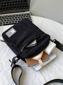 Men's Black Square Mini Crossbody Bag Crossbody Bag, Shoulder Bag, Sling Bag Large Capacity, With Zipper, Vacation, For Commute, Casual, For Student, Men Bag Zipper Bag Laptop Black Bag Winter Multi-Functional Outdoor Casual Funny Gifts Travel Gifts For Men Travel Essentials Holiday Essentials Bag For Men Camping Sling Bag For Men Bags Summer Back To School Bag Pack Cross Body Bag Spring School Supplies Purse - Black - View 5