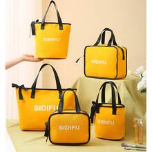 1個韓風化妝、洗漱用品整理袋,便攜式午餐盒與小吃袋手提包,適用於工作和旅行 - 彩色 - 查看 1