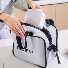 1個韓風化妝、洗漱用品整理袋,便攜式午餐盒與小吃袋手提包,適用於工作和旅行 - 彩色 - 查看 11