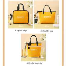 1個韓風化妝、洗漱用品整理袋,便攜式午餐盒與小吃袋手提包,適用於工作和旅行 - 彩色 - 查看 2