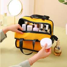 1個韓風化妝、洗漱用品整理袋,便攜式午餐盒與小吃袋手提包,適用於工作和旅行 - 彩色 - 查看 7