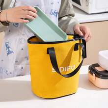 1個韓風化妝、洗漱用品整理袋,便攜式午餐盒與小吃袋手提包,適用於工作和旅行 - 彩色 - 查看 9