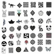 52pcs/Pack Geometric Patterns Graffiti Stickers,Guitar Skateboard Bottles Bumper Helmet Snowboard Laptop Phone Case Fridge Door Luggage Motorcycles Car DIY Doodle Stickers,Perfect Gifts - Multicolor - View 11