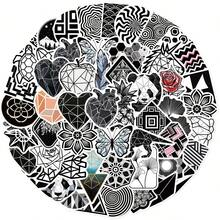 52pcs/Pack Geometric Patterns Graffiti Stickers,Guitar Skateboard Bottles Bumper Helmet Snowboard Laptop Phone Case Fridge Door Luggage Motorcycles Car DIY Doodle Stickers,Perfect Gifts - Multicolor - View 10