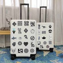 52pcs/Pack Geometric Patterns Graffiti Stickers,Guitar Skateboard Bottles Bumper Helmet Snowboard Laptop Phone Case Fridge Door Luggage Motorcycles Car DIY Doodle Stickers,Perfect Gifts - Multicolor - View 4