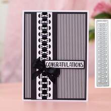 1個碳鋼金屬浮雕紙張剪切模具,長幾何形狀剪切模具,新鮮風格,diy相簿,相片冊,裝飾性浮雕工具 - 銀色E - 查看 1