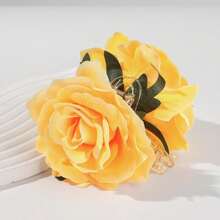 1pc Y2k Style Cloth Simulation Rose Flower Hair Claw Clip For Valentine'S Day, Large Size In Pink/Red Boho Halloween Valentines Hair Jaw Clip