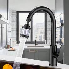 1入組家用廚房水龍頭過濾器,360度可旋轉過濾器擴展器,內置不銹鋼過濾器芯,可重複清洗,防濺水增壓泡沫嘴,易安裝的過濾式濾水器延長器,水槽省水器,黑色 - 黑色 - 查看 1