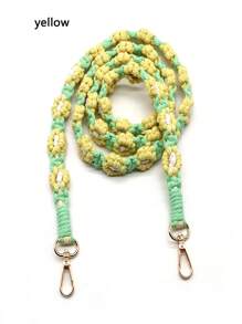 Boho 1pc New Creative Handwoven Flower Design Phone, Bag, Key Chain Lanyard - Multicolor - View 2