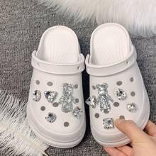 Conjunto De Pedrería En Forma De Osito Transparente K154 - Plateado - Ver 3