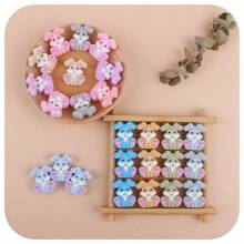 1pc New Style Cartoon Animal Rabbit Shaped Silicon Bead For Kids Art & Craft, Diy Children's Colorful Jewelry Making Materials - Blue - View 2