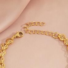 1 件時尚不鏽鋼翼鍊細節手鍊適合女士日常佩戴 - 1件不銹鋼翅膀鏈條手鍊 - 查看 3