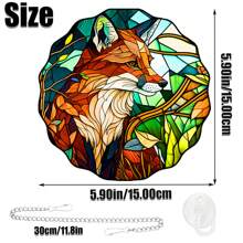 1pc Fox Pattern Garden Suncatcher Decor, Acrylic Sun Catcher Wall Window Yard Tree Ornament For Outdoor Indoor Home Decorations - Fox - View 5