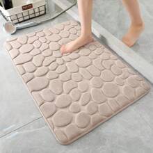 墊子 防滑 地墊 鵝卵石壓花浴室浴缸旁邊地板地毯淋浴間門口地墊記憶海綿 - 薄荷綠 - 查看 1